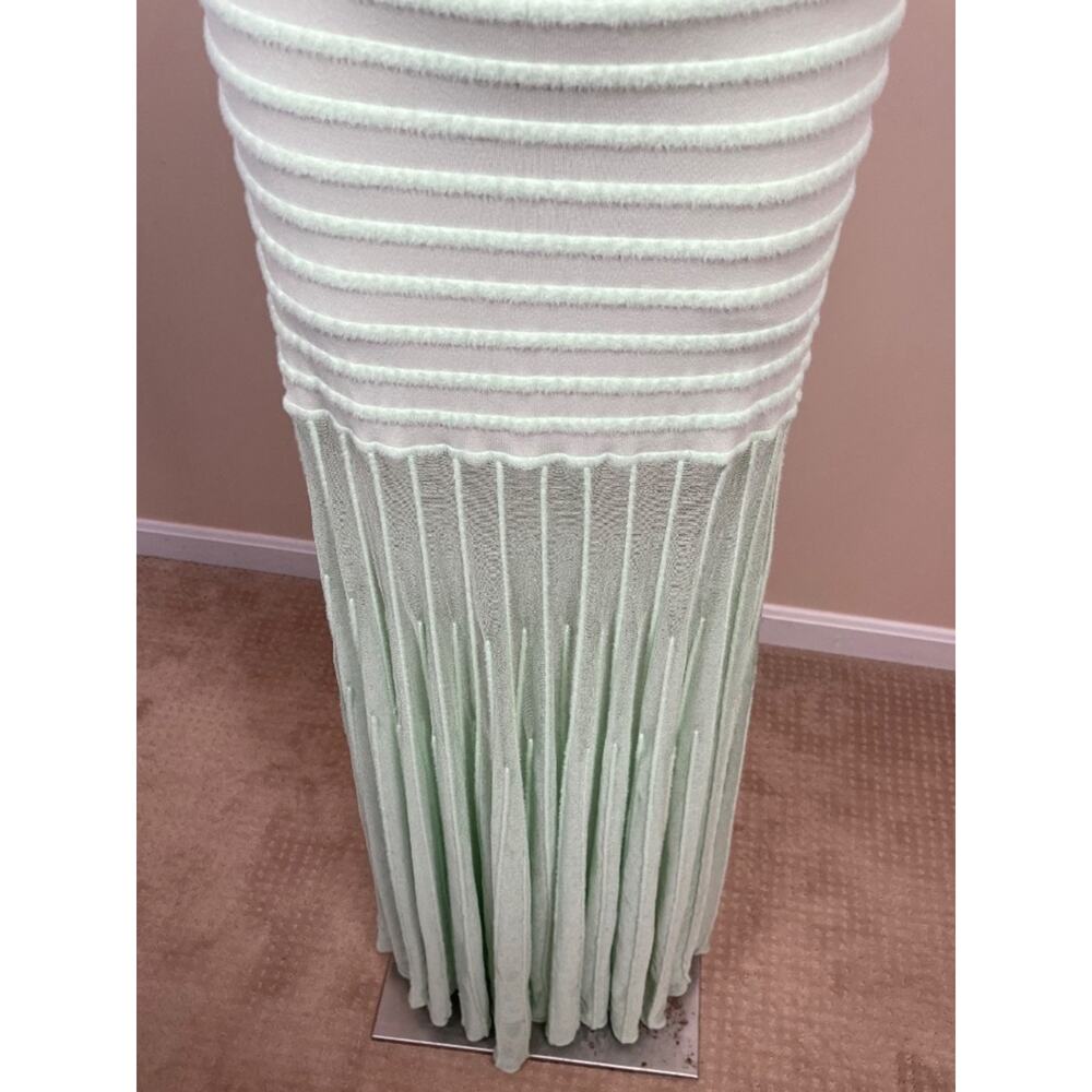 ALEXIS Marce Off the Shoulder Stripe Knit Sheer Skirt Green Maxi Dress Size XL - Picture 6 of 10
